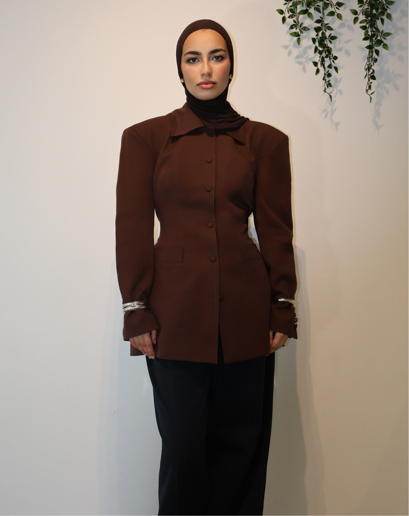 Cinched blazer - Brown