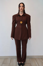 Cinched blazer - Brown