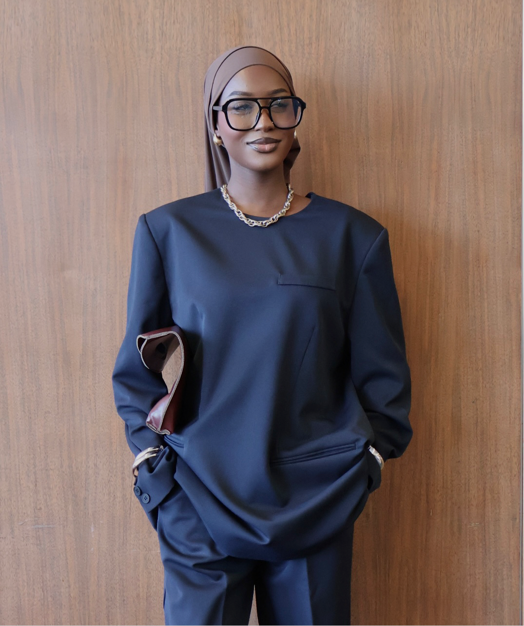 Padded Blazer top - Navy