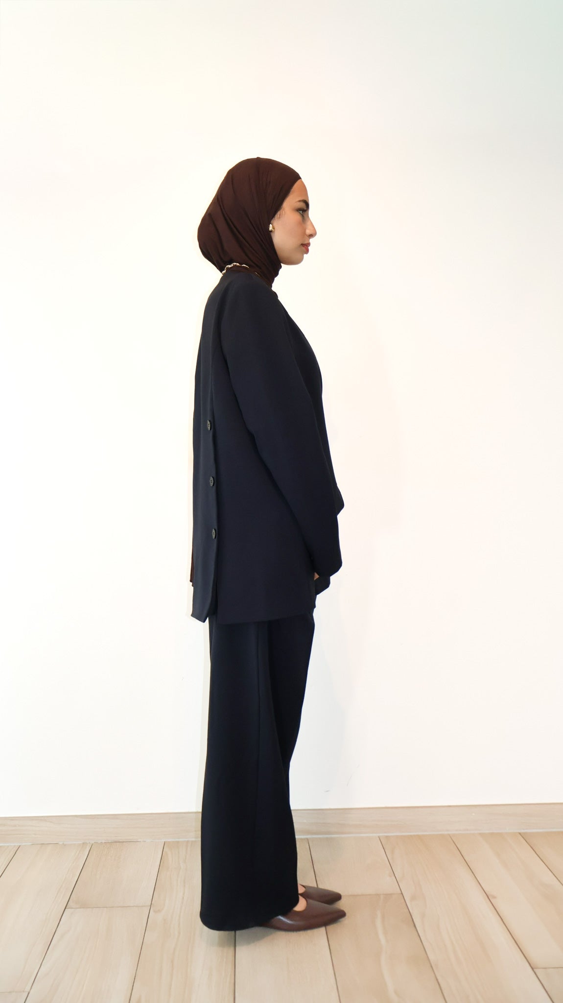 Padded Blazer top - Navy