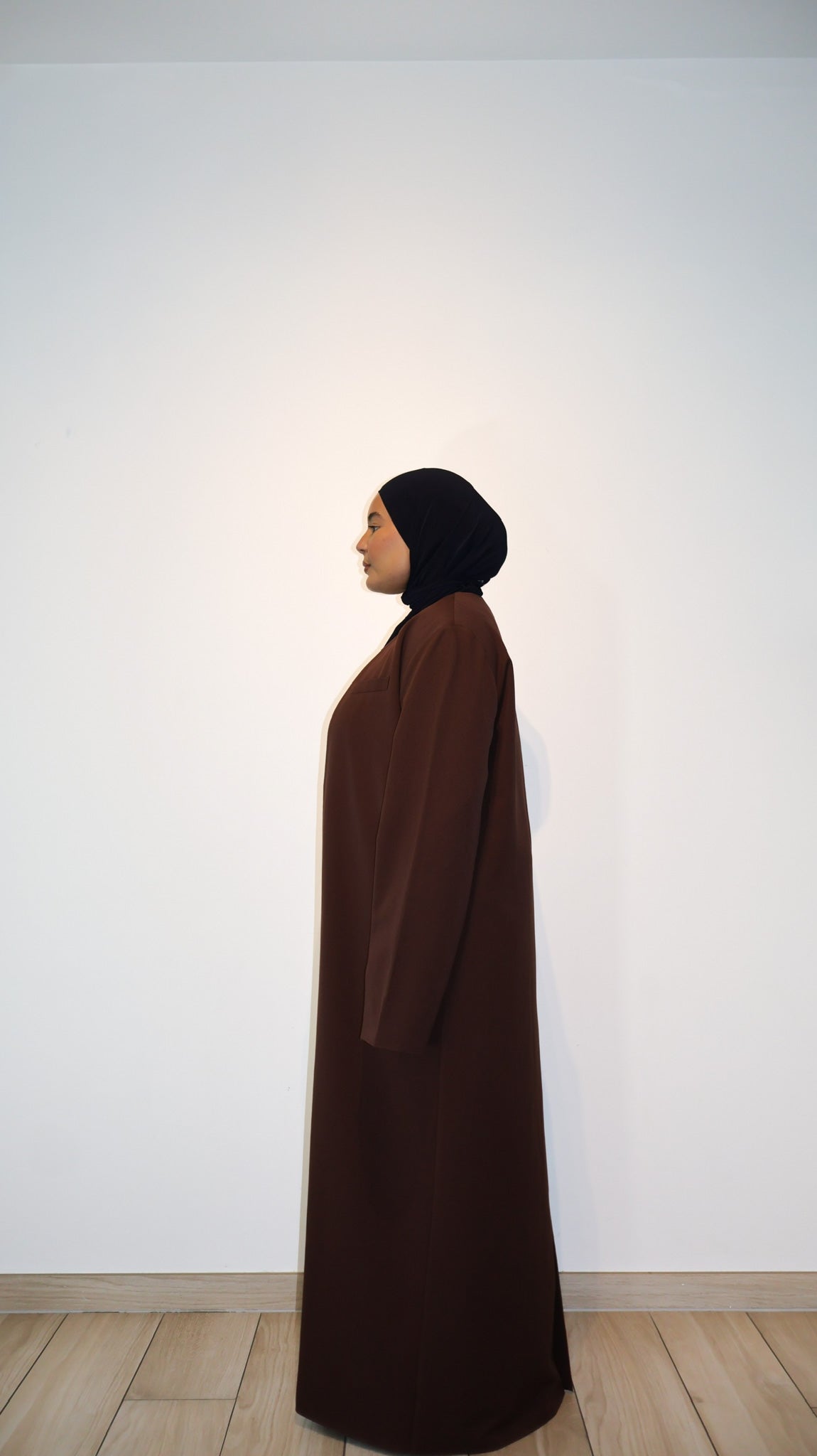 Oversized Padded Abaya - Brown