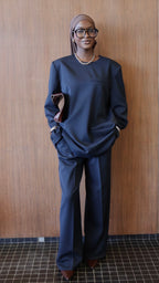 Padded Blazer top - Navy