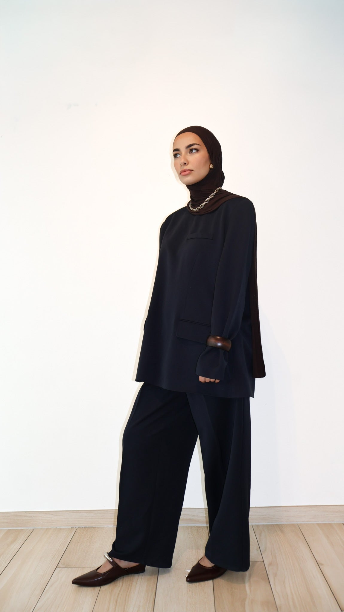 Padded Blazer top - Navy