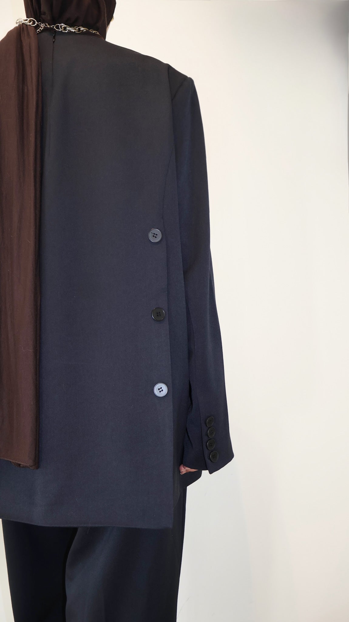 Padded Blazer top - Navy