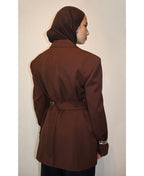 Cinched blazer - Brown