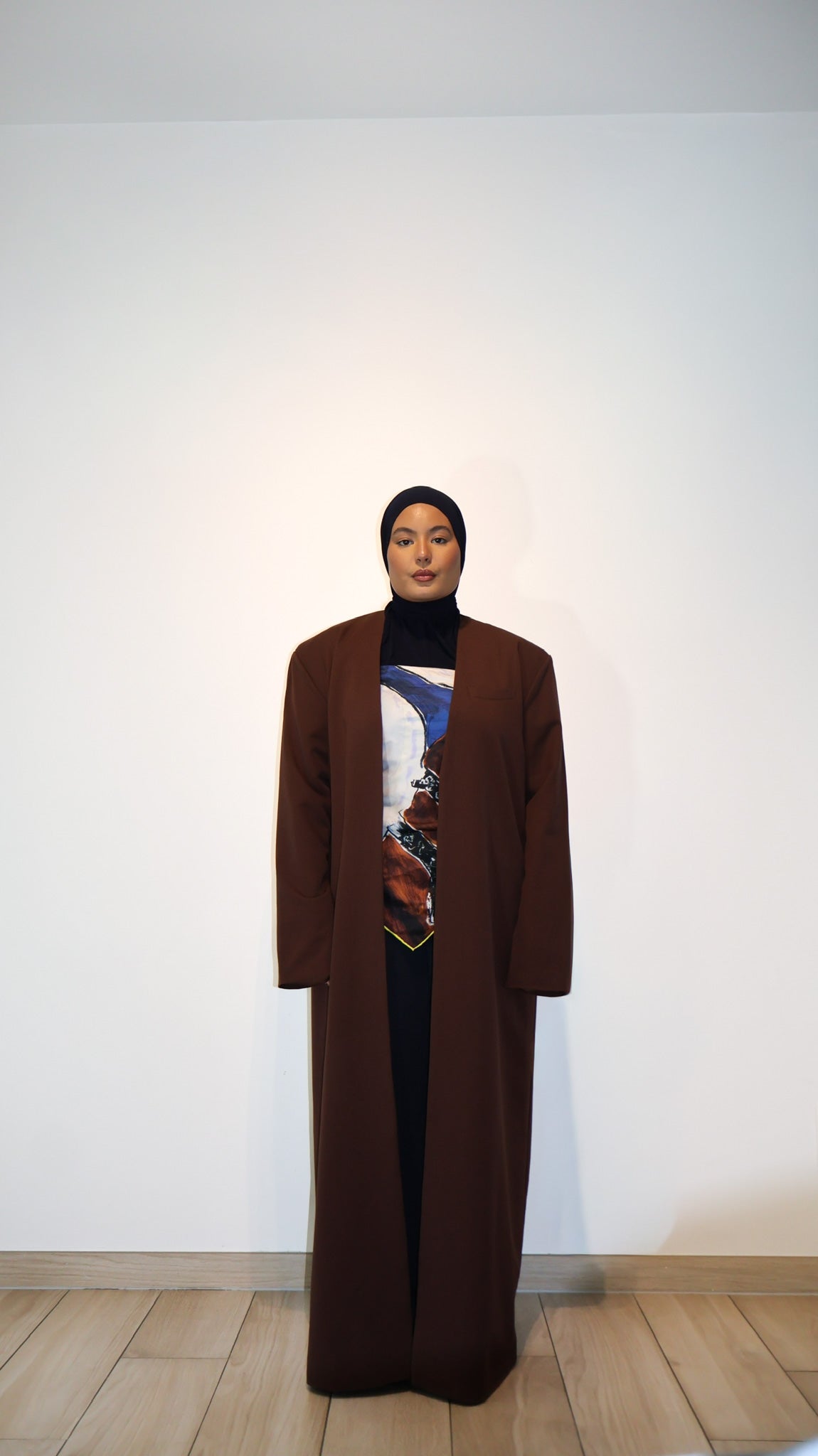Oversized Padded Abaya - Brown