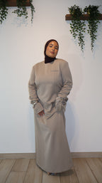 Tailored Padded dress - Taupe