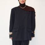 Padded Blazer top - Navy