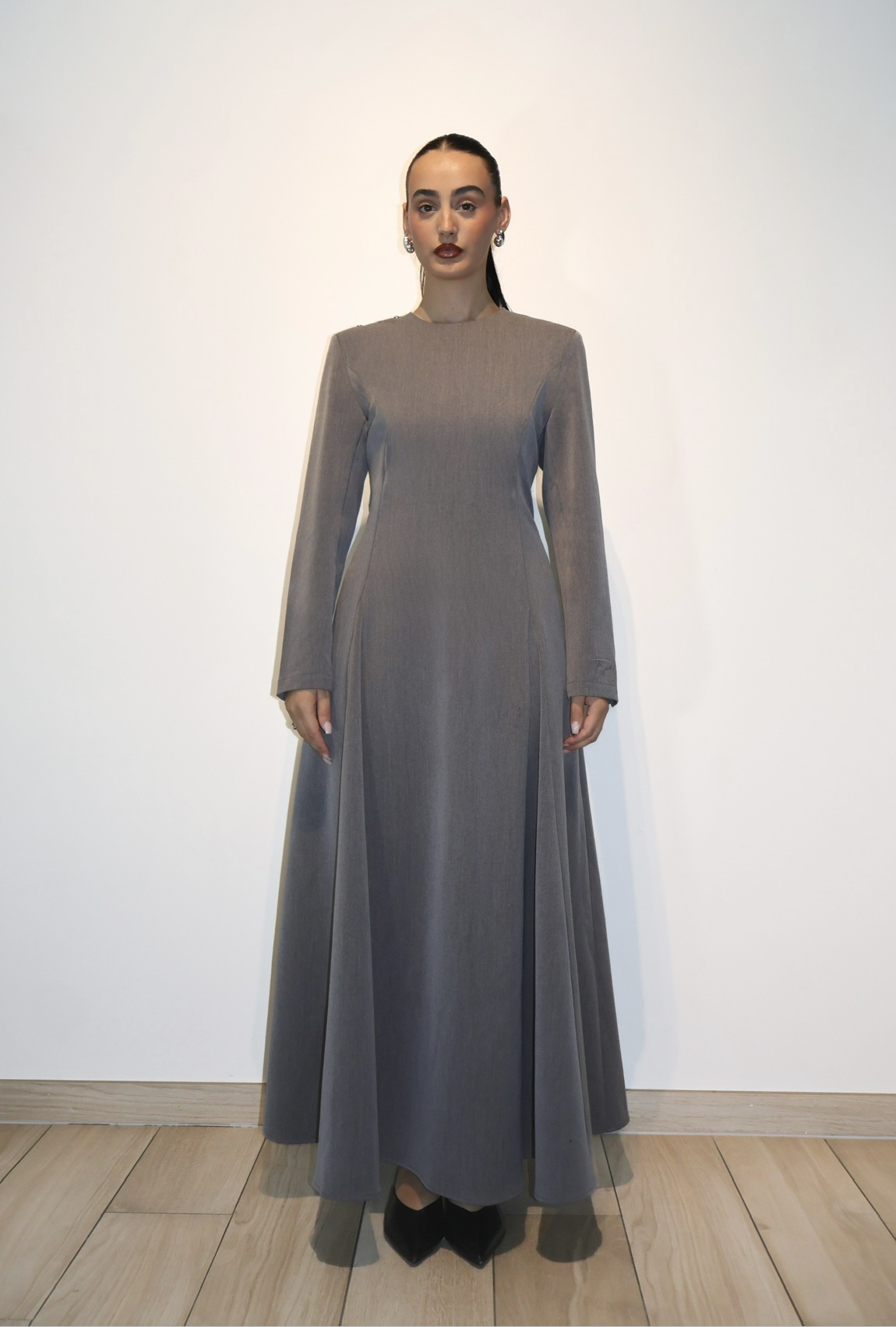 Draped silhouette dress - Grey