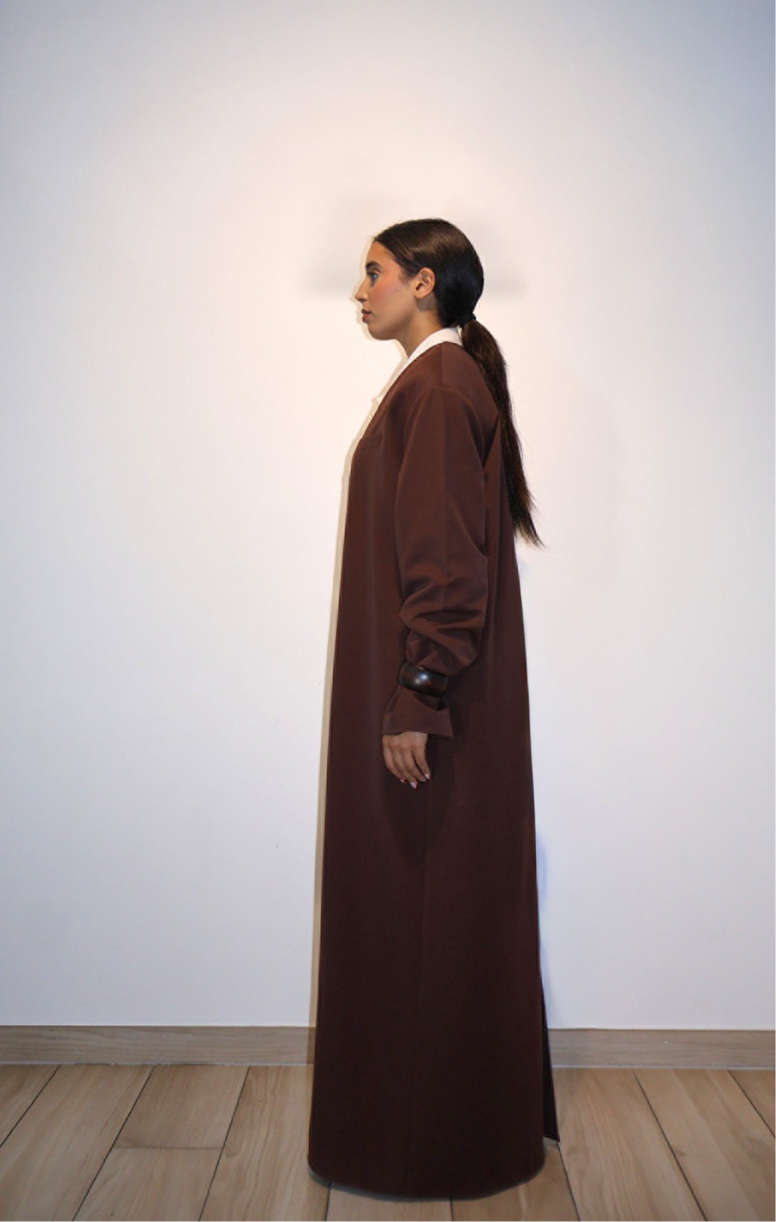Oversized Padded Abaya - Brown