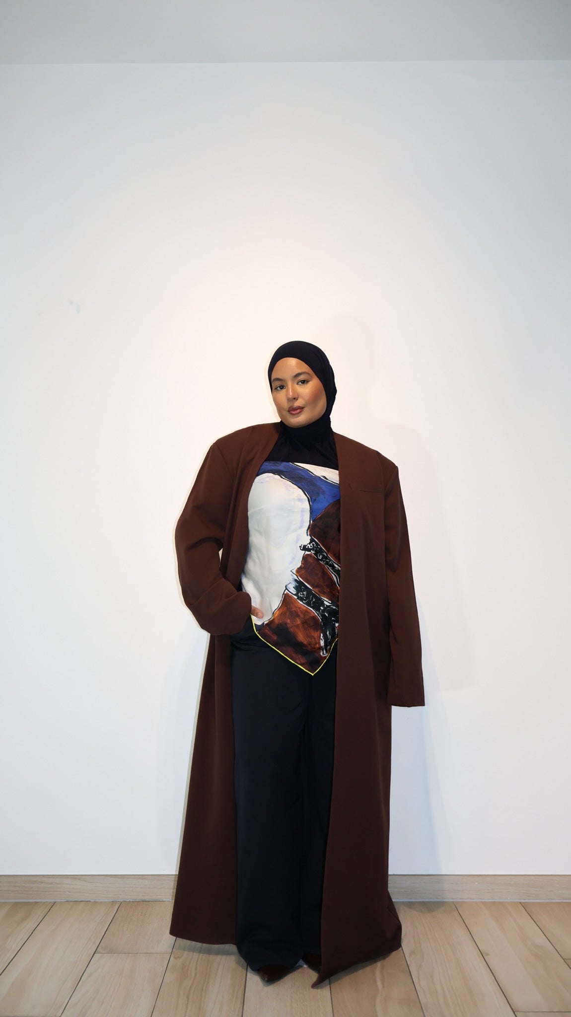 Oversized Padded Abaya - Brown