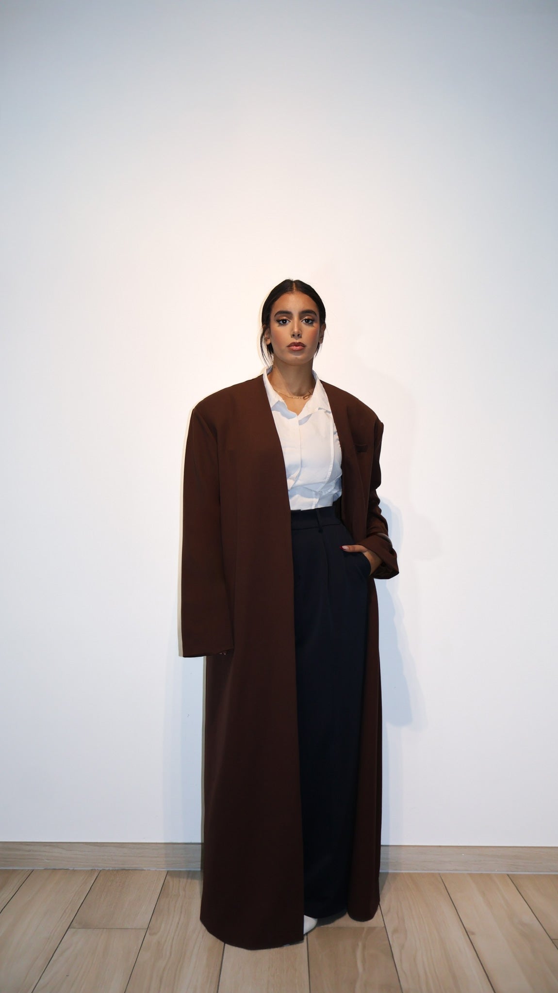Oversized Padded Abaya - Brown