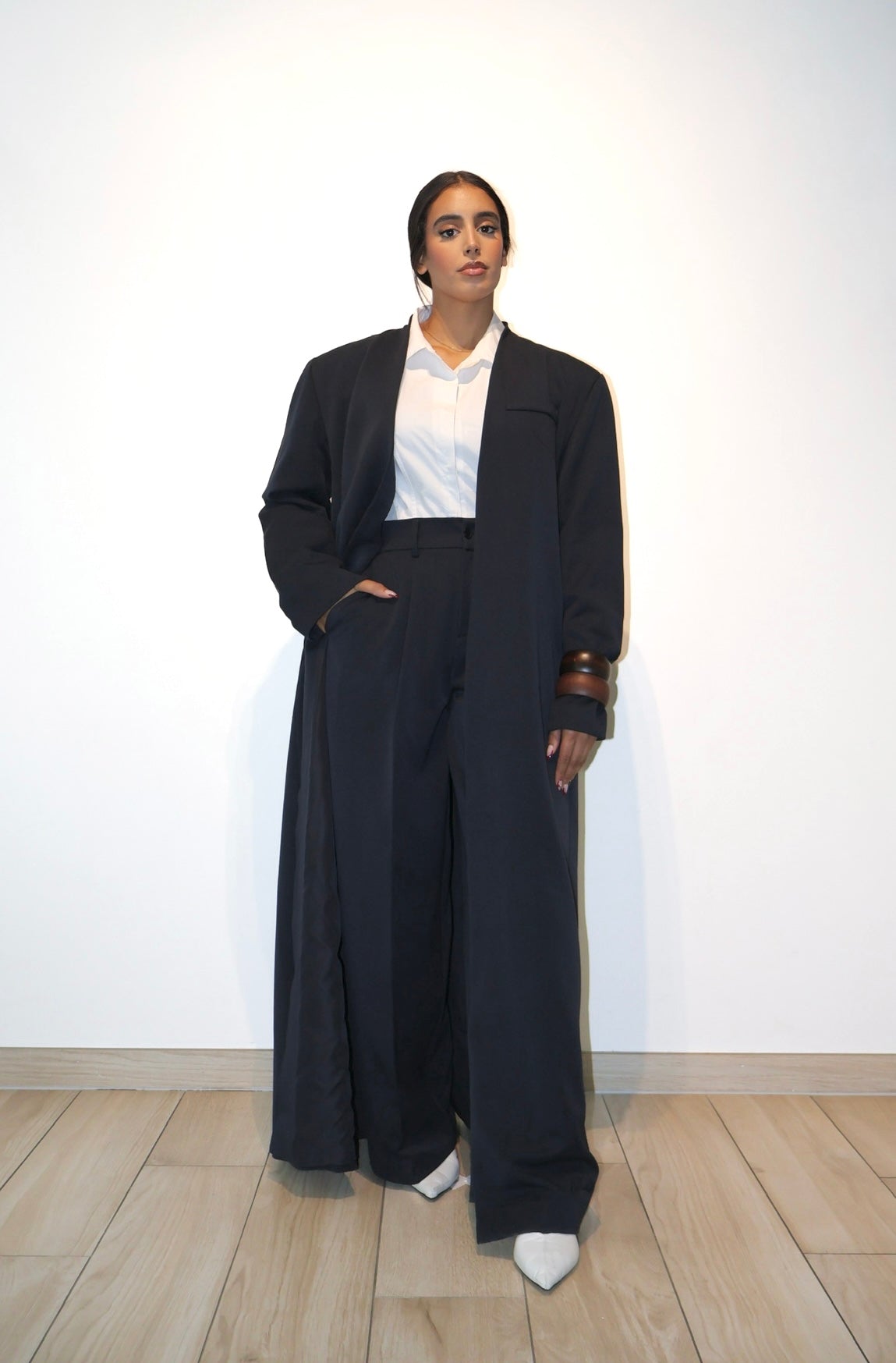 Tailored blazer Abaya - Navy