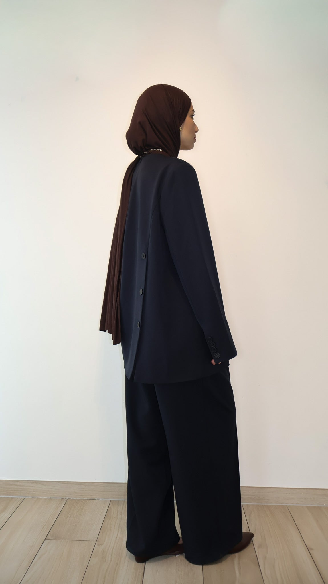 Padded Blazer top - Navy