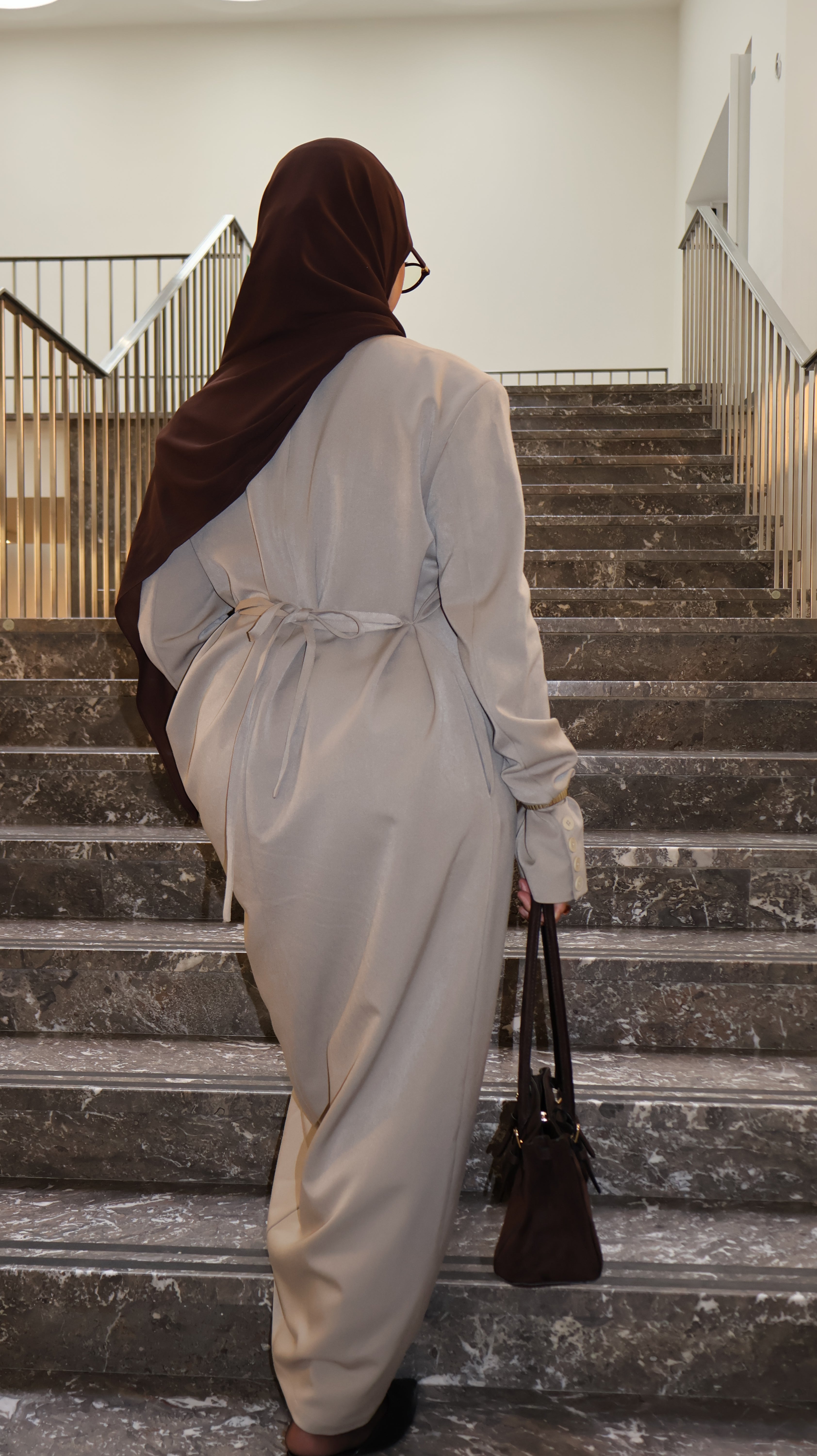 Tailored Padded dress - Taupe