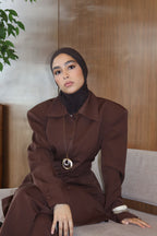 Cinched blazer - Brown