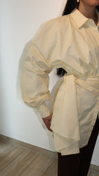 Assymetrical wrap shirt - Butter Yellow