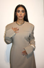 Tailored Padded dress - Taupe