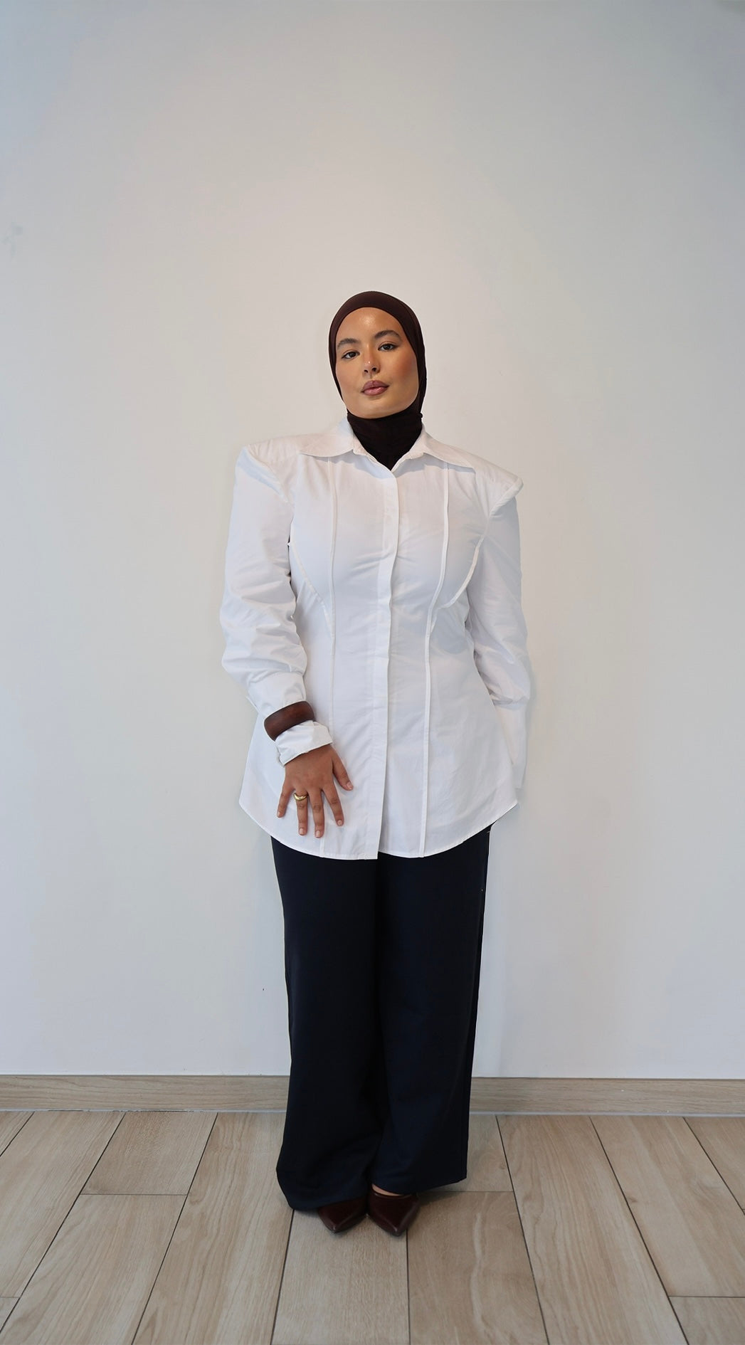 Padded tailored shirt - White