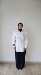 Padded tailored shirt - White