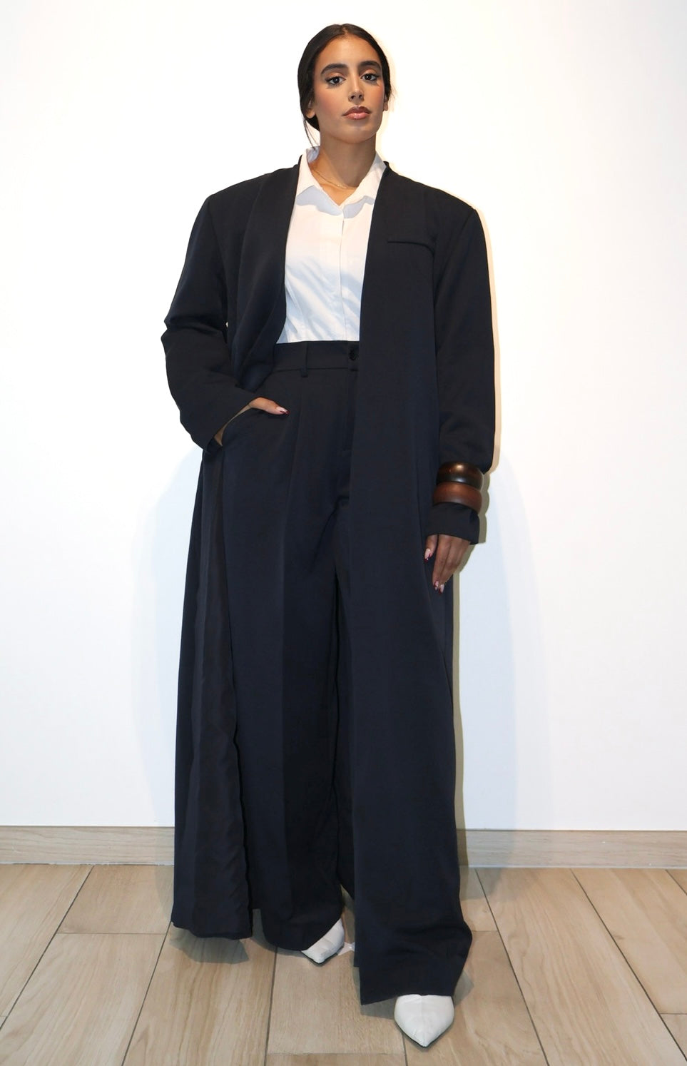 Tailored blazer Abaya - Navy