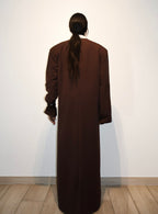 Oversized Padded Abaya - Brown